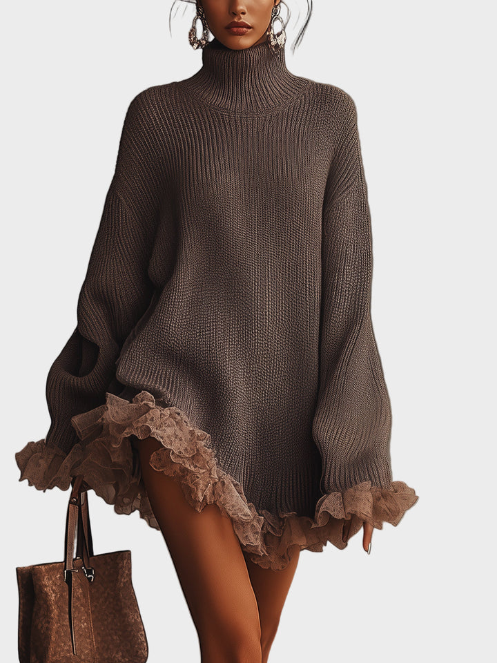 ALEXA – Svetrové šaty s volány