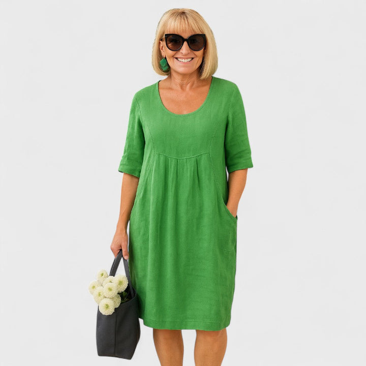 PERICA - Šaty z lnu s praktickými kapsami