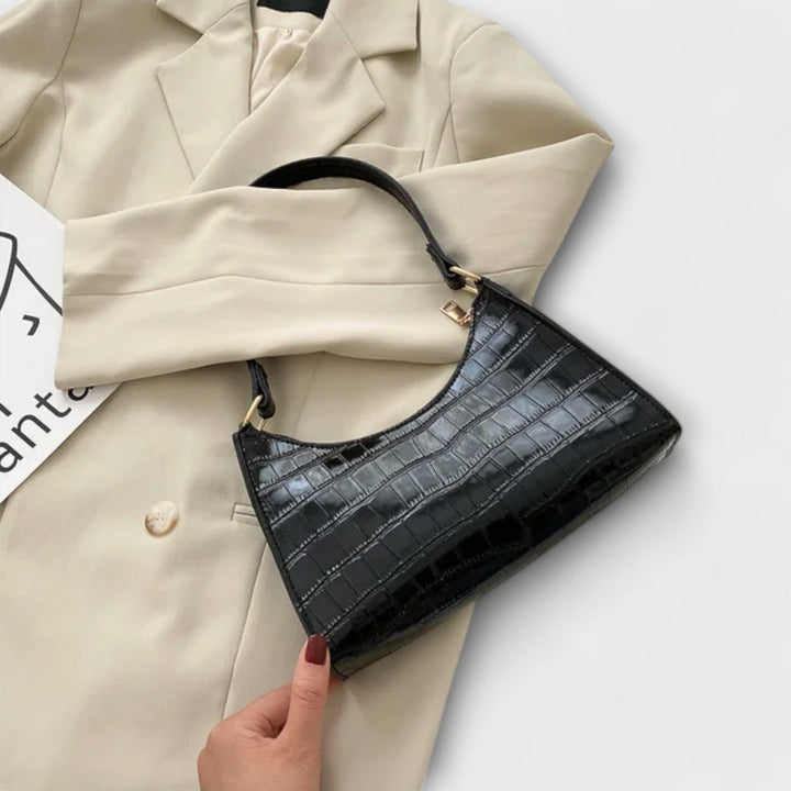 Cécile. - Lesklá kožená taška