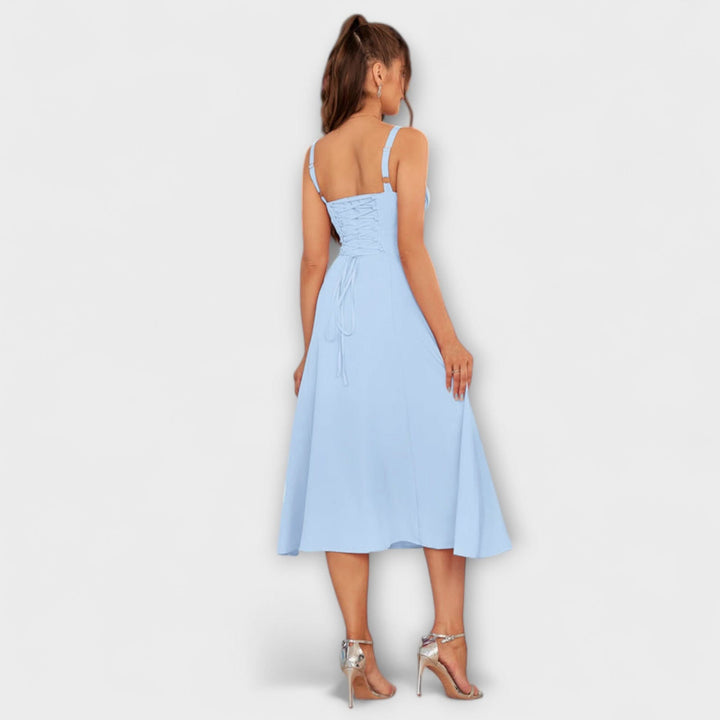 Naděje - Růžový top šaty s detailem rozparku