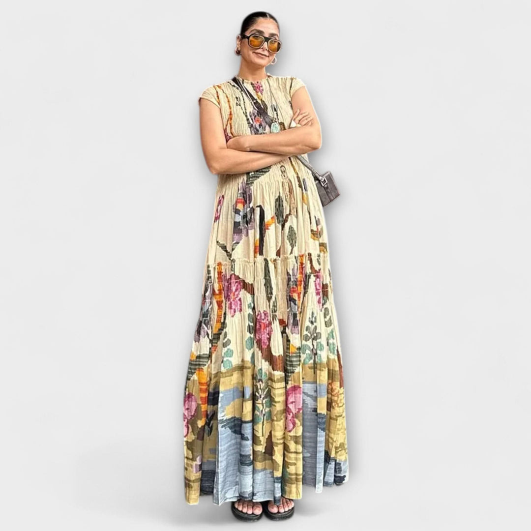 Elegantní plisované šaty s dlouhým rukávem