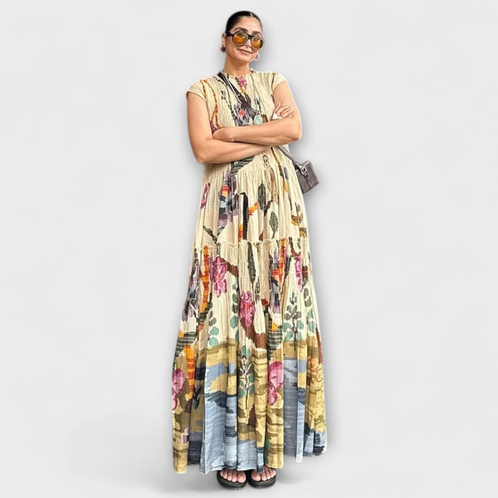 Elegantní plisované šaty s dlouhým rukávem