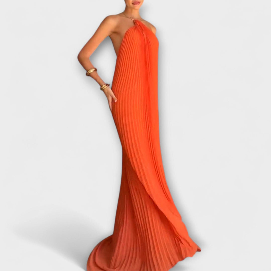 Poppy - Stylové šaty s plisovaným výstřihem